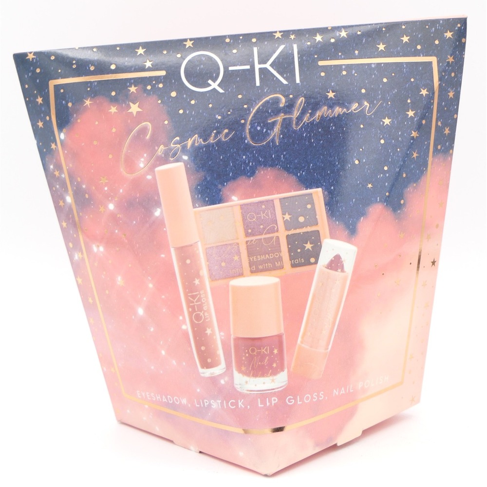 Q-KI Cosmic Glimmer 4 Pc Gift Set - Eyeshadow, Lipstick, Lip Gloss & Nail Polish